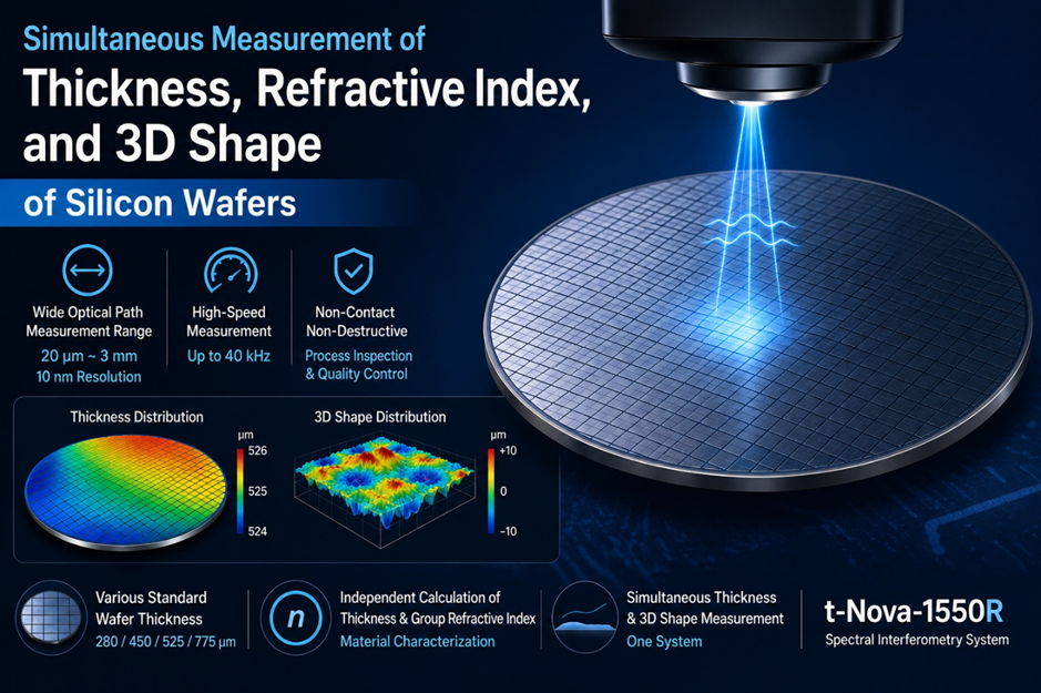 Simultaneous Measurement of Thickness, Refractive Index, and 3D Shape of Silicon Wafers